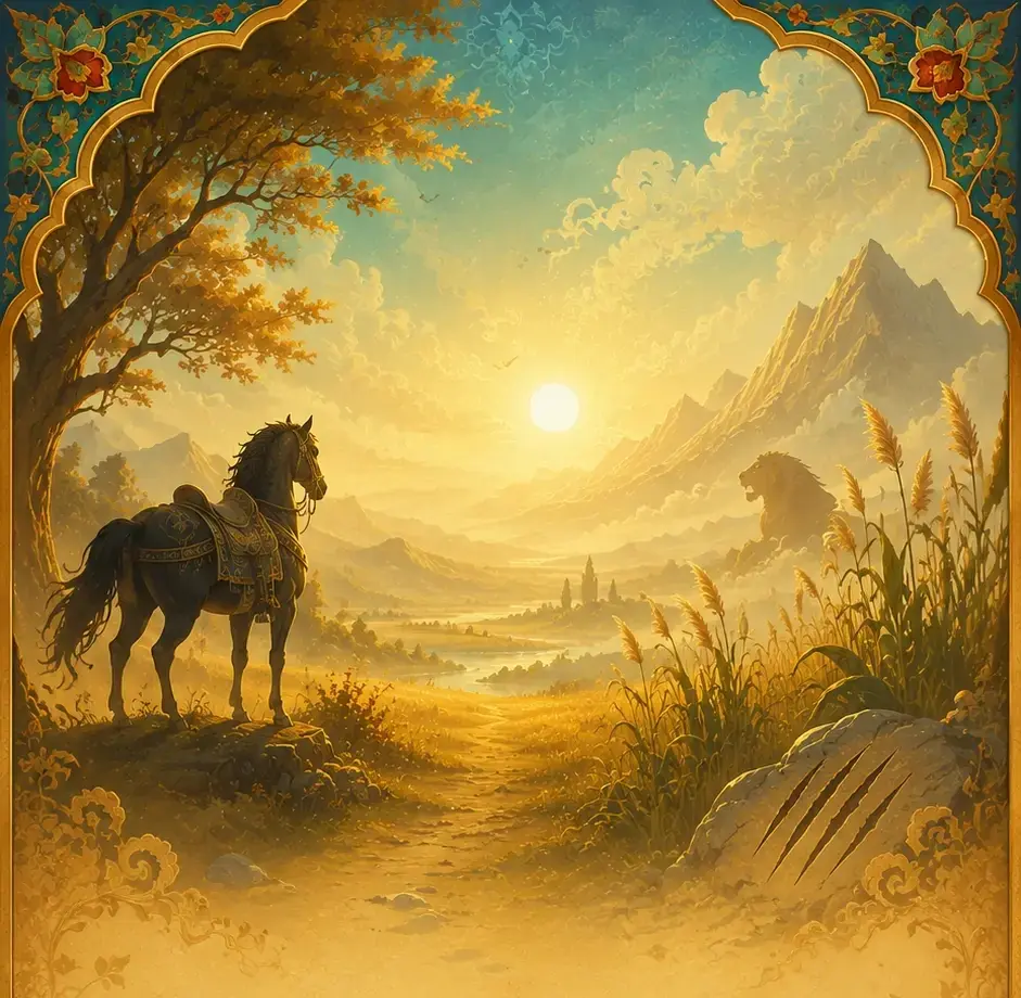 پس‌زمینه خان اول، رخش و شیر